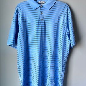 Men's Peter Millar Blue Striped Polo Shirt *L*